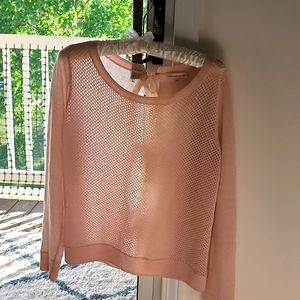 Rebecca Taylor back tie sweater, light pink